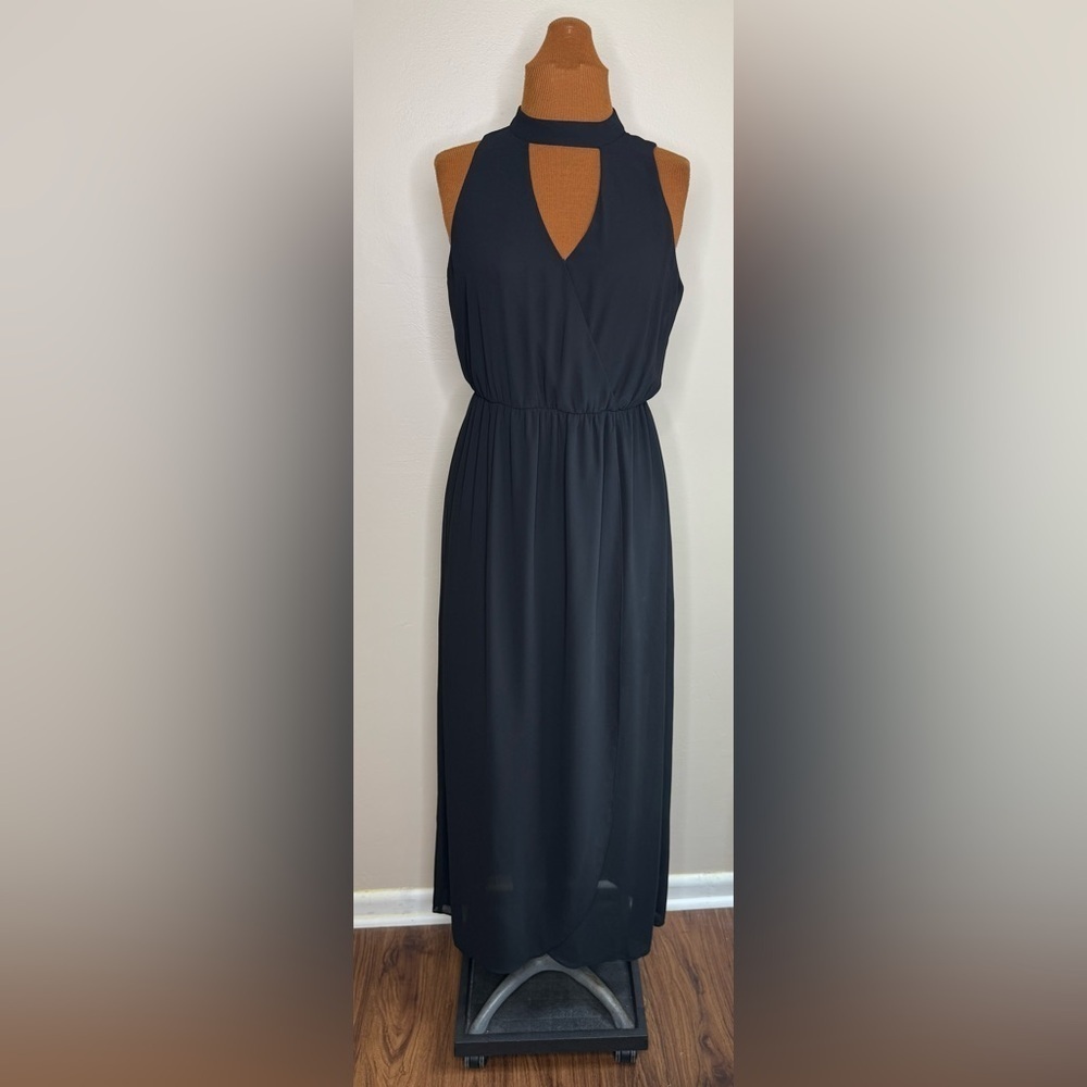 I. N. San Francisco Keyhole Neck Sheer Maxi Sleeveless Size Small